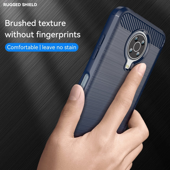 For Nokia G20 Brushed Texture Carbon Fiber TPU Phone Case(Blue)