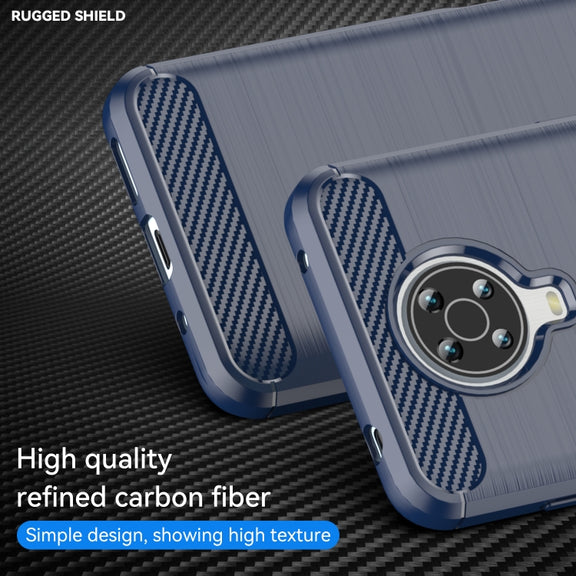 For Nokia G20 Brushed Texture Carbon Fiber TPU Phone Case(Blue)