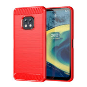 For Nokia XR20 Brushed Texture Carbon Fiber TPU Phone Case(Red)