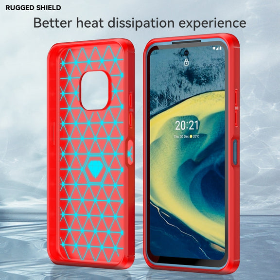 For Nokia XR20 Brushed Texture Carbon Fiber TPU Phone Case(Red)