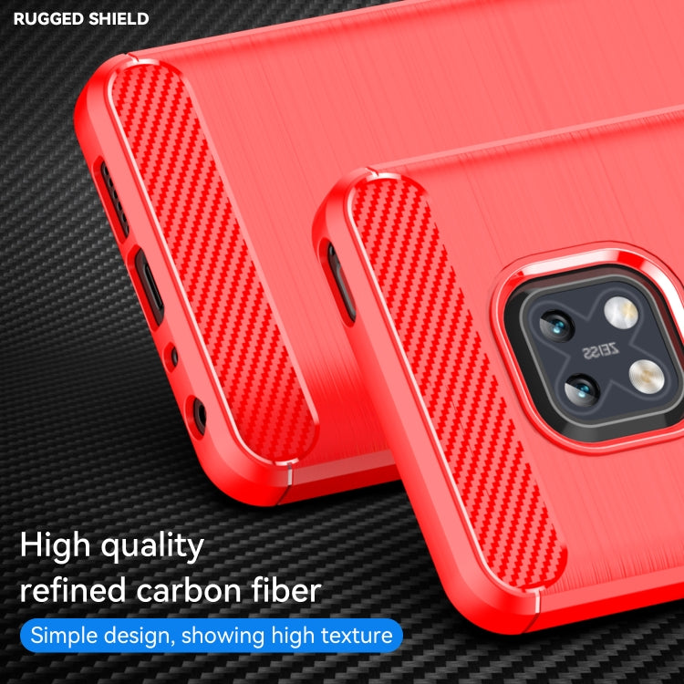 For Nokia XR20 Brushed Texture Carbon Fiber TPU Phone Case(Red)