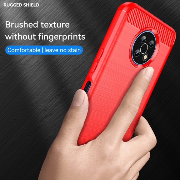 For Nokia G50 Brushed Texture Carbon Fiber TPU Phone Case(Red)