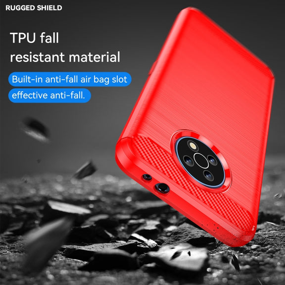For Nokia G50 Brushed Texture Carbon Fiber TPU Phone Case(Red)