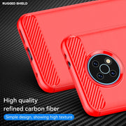 For Nokia G50 Brushed Texture Carbon Fiber TPU Phone Case(Red)
