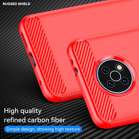 For Nokia G50 Brushed Texture Carbon Fiber TPU Phone Case(Red)