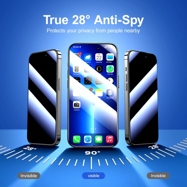 For iPhone 14 Pro JOYROOM 2.5D Screen Printing Full Screen Black Edge Privacy Tempered Glass Film