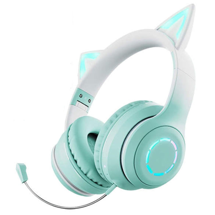 BT029C RGB Dual Modes Cat Ear Wireless Bluetooth Headphone(Green) - Headset & Headphone by PMC TechLife | Online Shopping South Africa | PMC TechLife