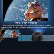 T200 1500LM 1920x1080P LED Mini Projector, UK Plug(Black)