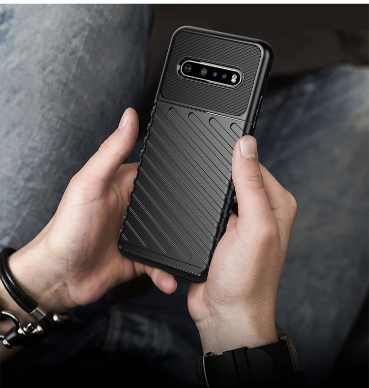 For LG V60 ThinQ Thunderbolt Shockproof TPU Soft Case(Navy Blue)