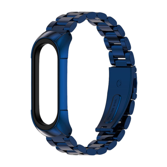 For Xiaomi Mi Band 6 / 6 NFC MIJOBS TF2 Tri-Bead Stainless Steel Watch Band(Blue) - Watch Bands by MIJOBS