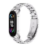 For Xiaomi Mi Band 6 / 6 NFC MIJOBS TF2 Tri-Bead Stainless Steel Watch Band(Silver) - Watch Bands by MIJOBS