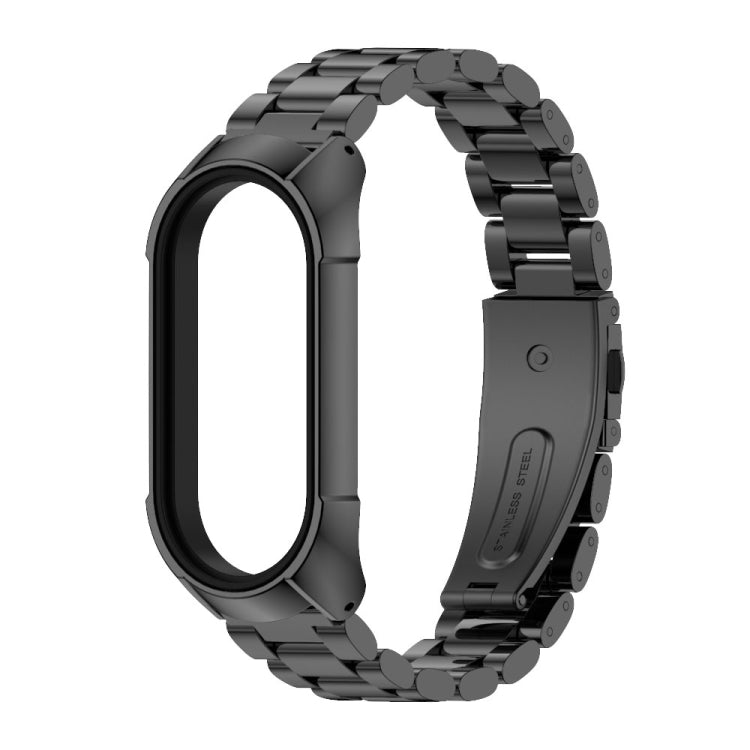 For Xiaomi Mi Band 7 / 7 NFC MIJOBS Stainless Steel Watch Band, Style:TF2 Tri-Bead(Black) - free shipping - PMC TechLife - Order now!