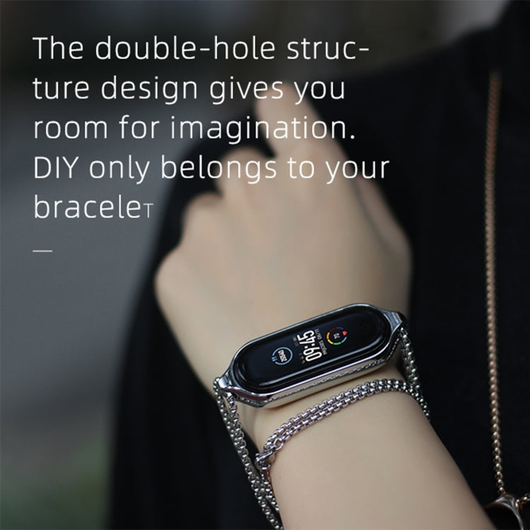 For Xiaomi Mi Band 7 / 7 NFC MIJOBS Metal Pendant Stainless Steel Watch Necklace (Black) - Watch Bands by MIJOBS | Online Shopping South Africa | PMC TechLife | Buy Now Pay Later Mobicred