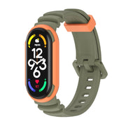 For Xiaomi Mi Band 5 / 6 / 7 MIJOBS GS Unibody Two-color Watch Band(Army Green Orange) - Watch Bands by MIJOBS
