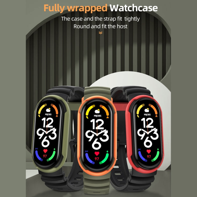 For Xiaomi Mi Band 5 / 6 / 7 MIJOBS GS Unibody Two-color Watch Band(Black Warm Grey) - Watch Bands by MIJOBS | Online Shopping South Africa | PMC TechLife | Buy Now Pay Later Mobicred