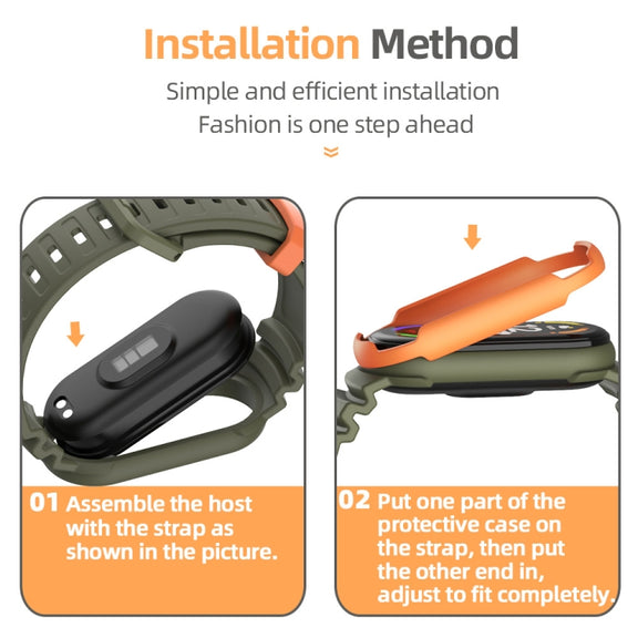 For Xiaomi Mi Band 5 / 6 / 7 MIJOBS GS Unibody Two-color Watch Band(Black Warm Grey) - Watch Bands by MIJOBS