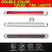 2 PCS 72LEDs Two-color Brake Turn Tail Light(Red Shell Red Light + Flowing Yellow Light)