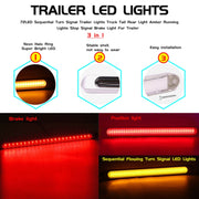 2 PCS 72LEDs Two-color Brake Turn Tail Light(Red Shell Red Light + Flowing Yellow Light)