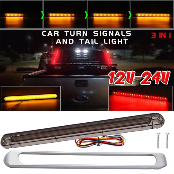 2 PCS 72LEDs Two-color Brake Turn Tail Light(Red Shell Red Light + Flowing Yellow Light)