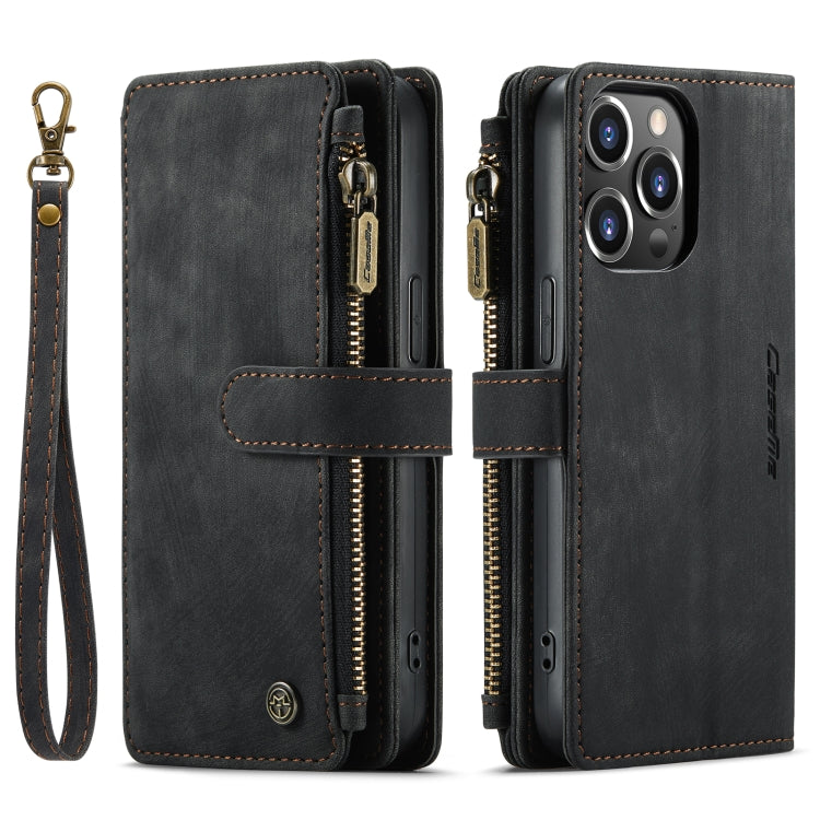 For iPhone 14 Pro Max CaseMe C30 Multifunctional Phone Leather Case (Black)