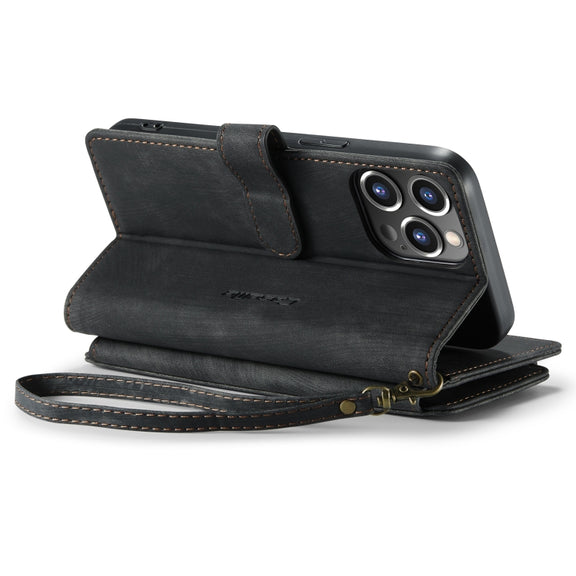 For iPhone 14 Pro Max CaseMe C30 Multifunctional Phone Leather Case (Black)