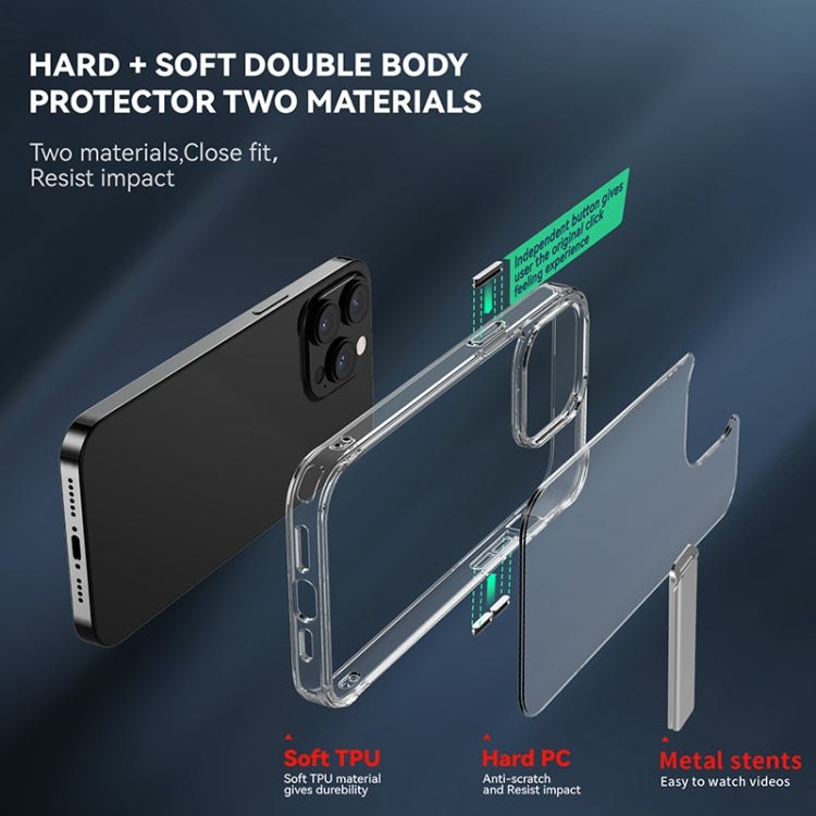For iPhone 13 Pro Four Corner Airbag Shockproof Holder Phone Case (Transparent) - free shipping - PMC TechLife - Order now!