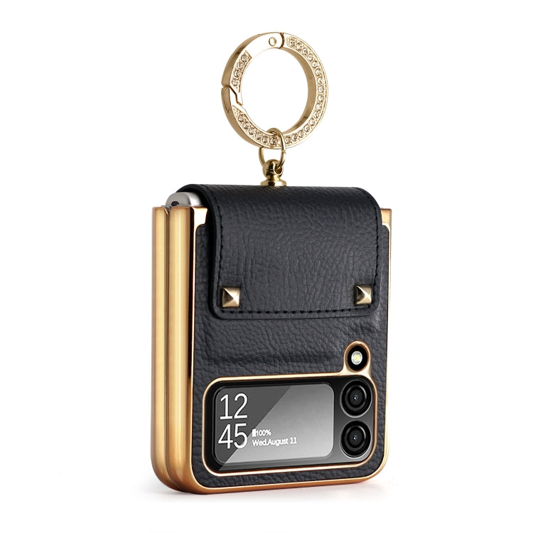 For Samsung Galaxy Z Flip4 5G GKK Colorful PU Phone Case with Ring Holder(Black) - free shipping - PMC TechLife - Order now!