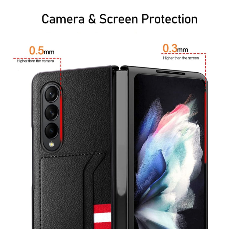 For Samsung Galaxy Z Fold4 5G GKK Litchi Texture Card Slot Phone Case(Red) - Galaxy Z Fold4 5G Cases by GKK | Online Shopping South Africa | PMC TechLife | Buy Now Pay Later Mobicred