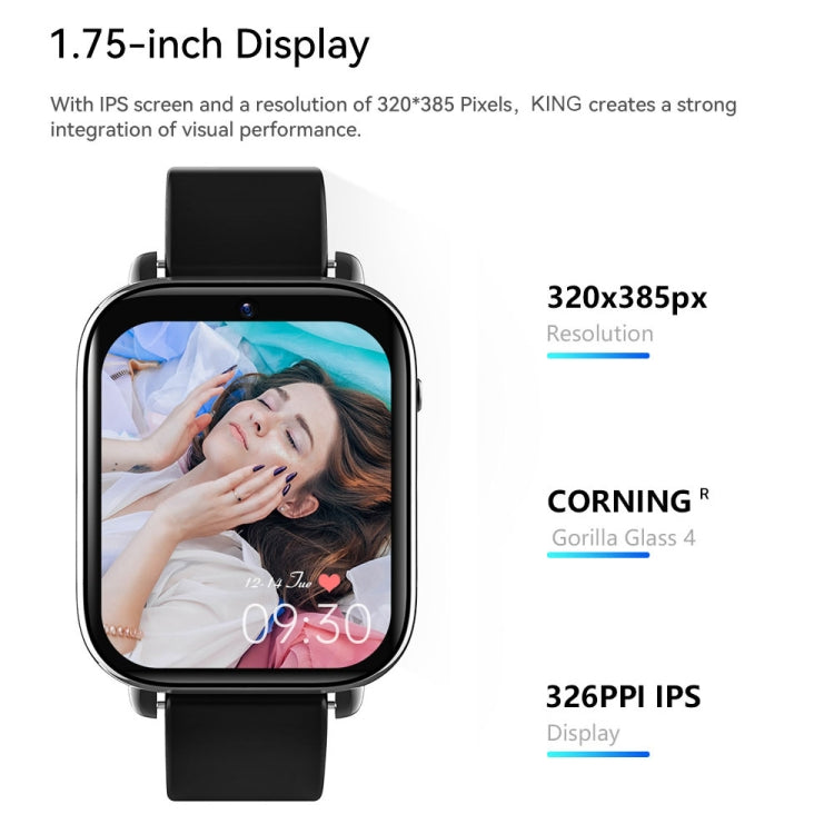 ROGBID KING 1.75 inch Screen 4G LTE Smart Watch Android 9.1OS 4GB+128GB(Black) - free shipping - PMC Jewellery - Order now!