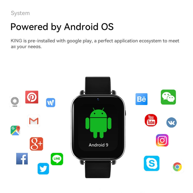 ROGBID KING 1.75 inch Screen 4G LTE Smart Watch Android 9.1OS 4GB+128GB(Black) - free shipping - PMC Jewellery - Order now!