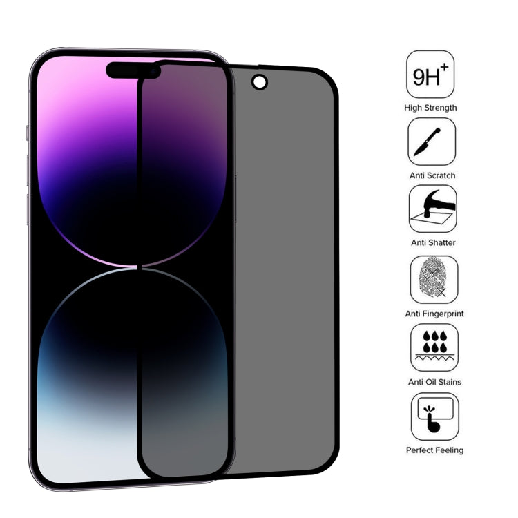 For iPhone 14 Pro Max Anti-peeping Plasma Oil Coated High Aluminum Wear-resistant Tempered Glass Film