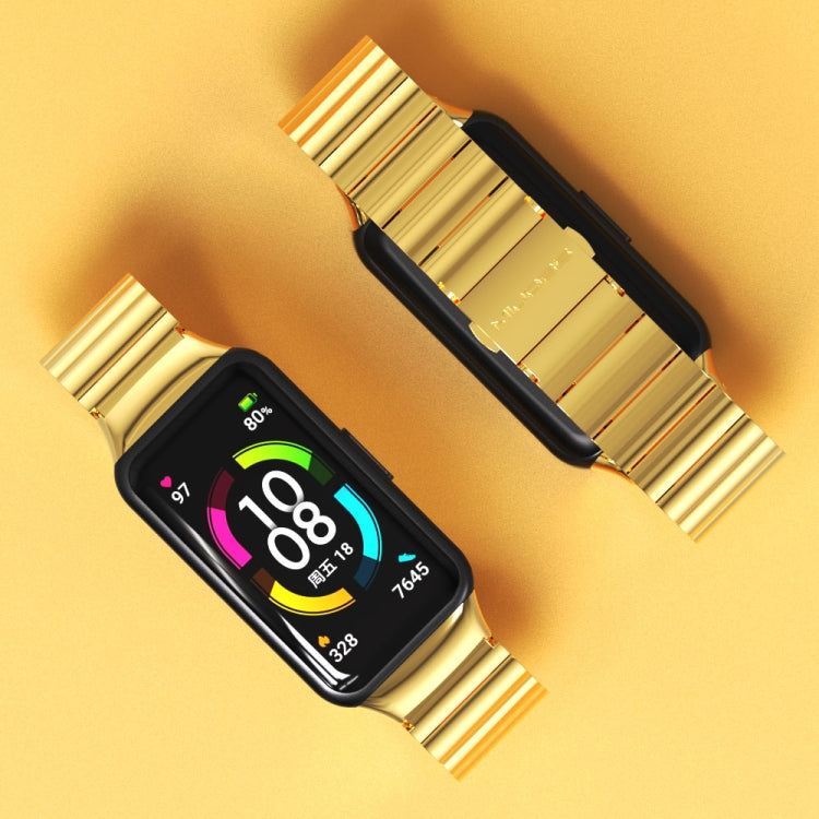 For Huawei Band 6 / Honor Band 6 / 7 Mijobs Bamboo Stainless Steel Metal Watch Band(Gold) - free shipping - PMC TechLife - Order now!