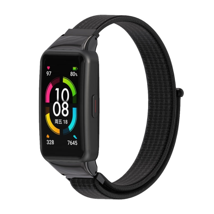 For Huawei Band 6 / Honor Band 6 / 7 Mijobs Breathable Nylon Watch Band(Black) - Watch Bands by MIJOBS | Online Shopping South Africa | PMC TechLife | Buy Now Pay Later Mobicred