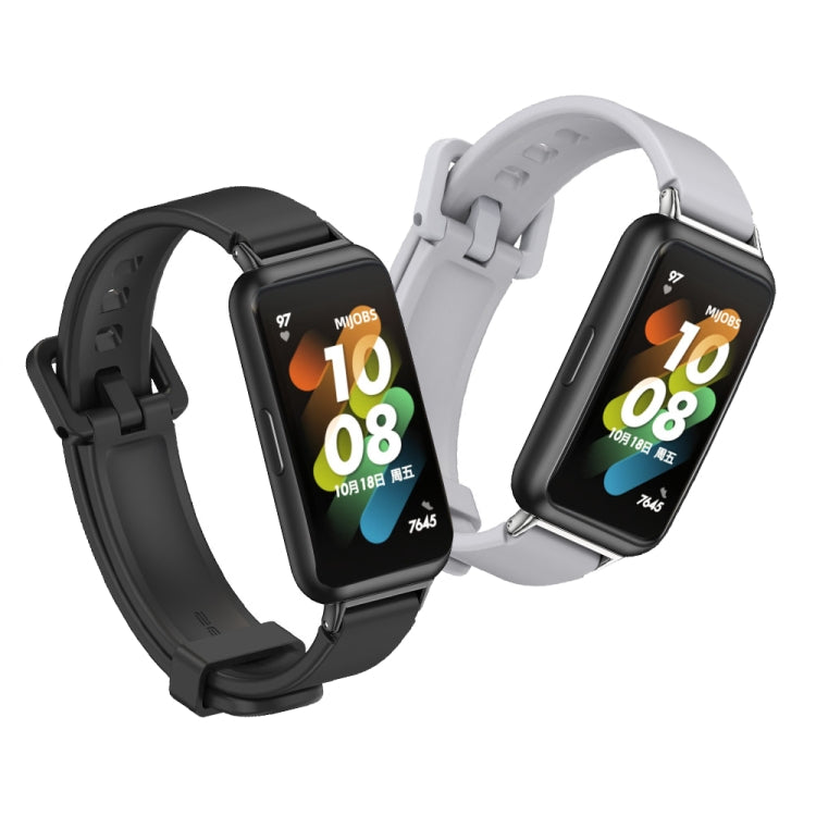 For Huawei Band 7 / 7 NFC MIJOBS Breathable Silicone Watch Band(Black) - Watch Bands by MIJOBS