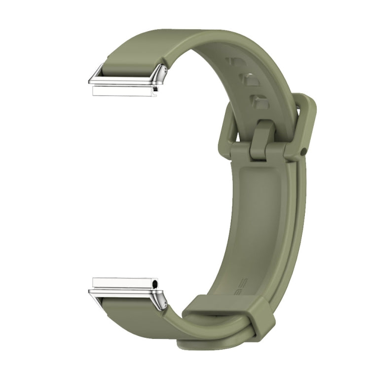 For Huawei Band 7 / 7 NFC MIJOBS Breathable Silicone Watch Band(Army Green Silver) - Watch Bands by MIJOBS | Online Shopping South Africa | PMC TechLife | Buy Now Pay Later Mobicred