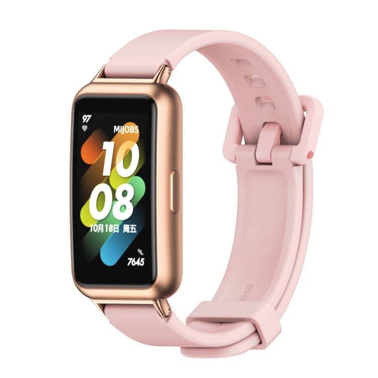 For Huawei Band 7 / 7 NFC MIJOBS Breathable Silicone Watch Band(Pink Rose Gold) - Watch Bands by MIJOBS | Online Shopping South Africa | PMC TechLife | Buy Now Pay Later Mobicred