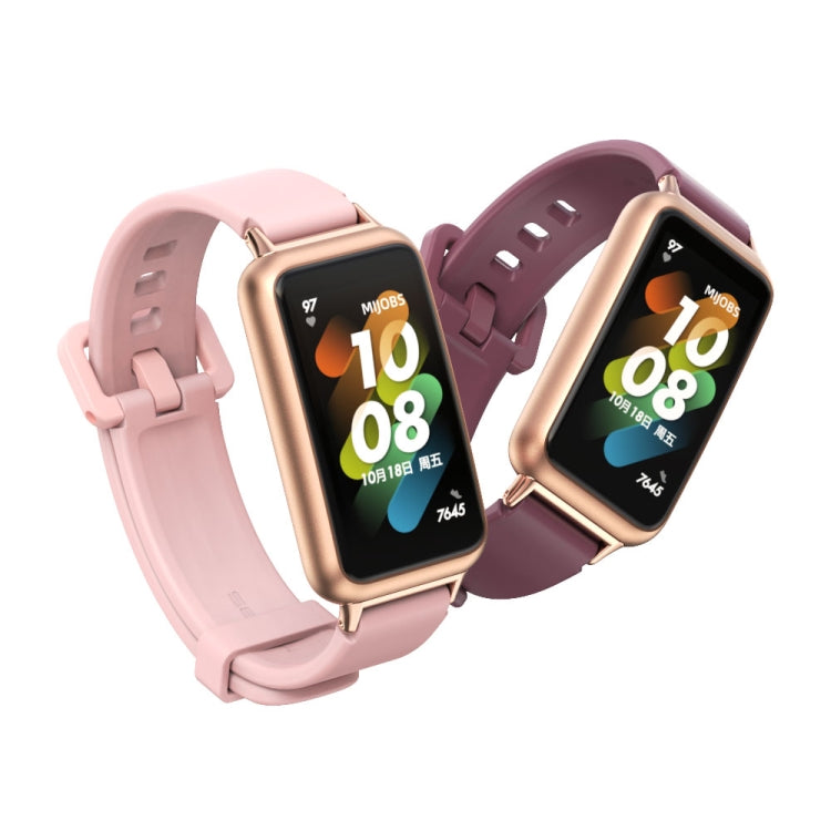 For Huawei Band 7 / 7 NFC MIJOBS Breathable Silicone Watch Band(Pink Rose Gold) - Watch Bands by MIJOBS | Online Shopping South Africa | PMC TechLife | Buy Now Pay Later Mobicred