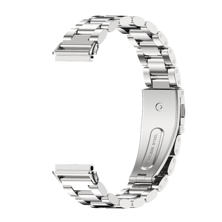 For Huawei Band 7 / 7 NFC MIJOBS Three-Bead Metal Stainless Steel Watch Band(Silver) - Watch Bands by MIJOBS | Online Shopping South Africa | PMC TechLife | Buy Now Pay Later Mobicred