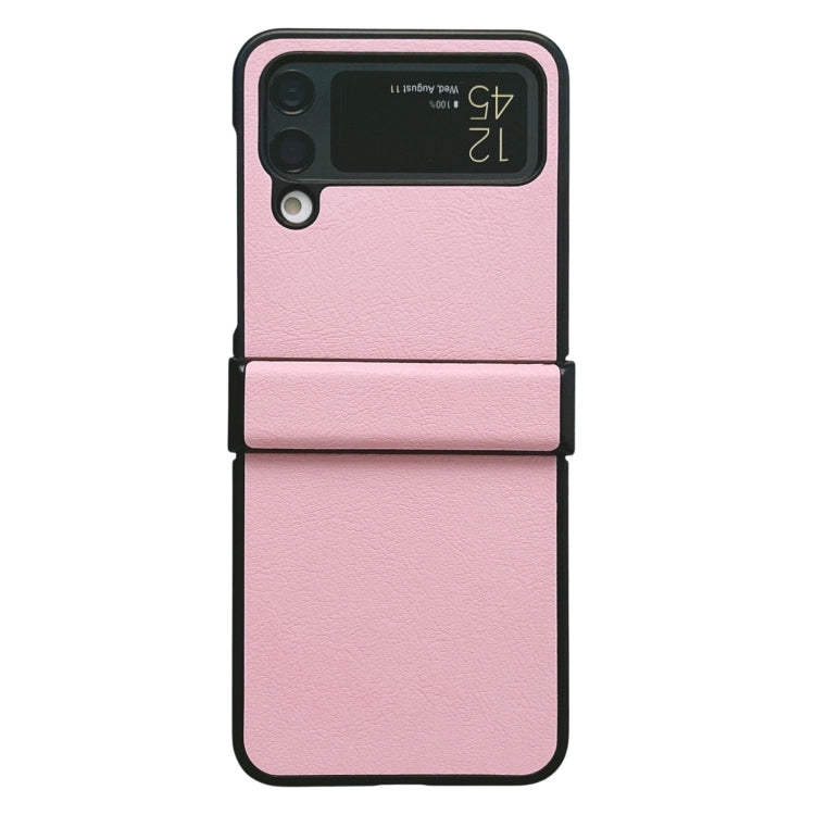 For Samsung Galaxy Z Flip4 5G Two-color Litchi Texture PU Phone Case(Pink) - free shipping - PMC TechLife - Order now!