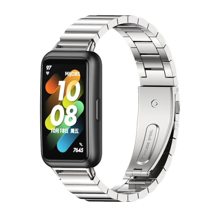 For Huawei Band 7 / 7 NFC Mijobs Bamboo Stainless Steel Metal Watch Band(Silver) - free shipping - PMC TechLife - Order now!