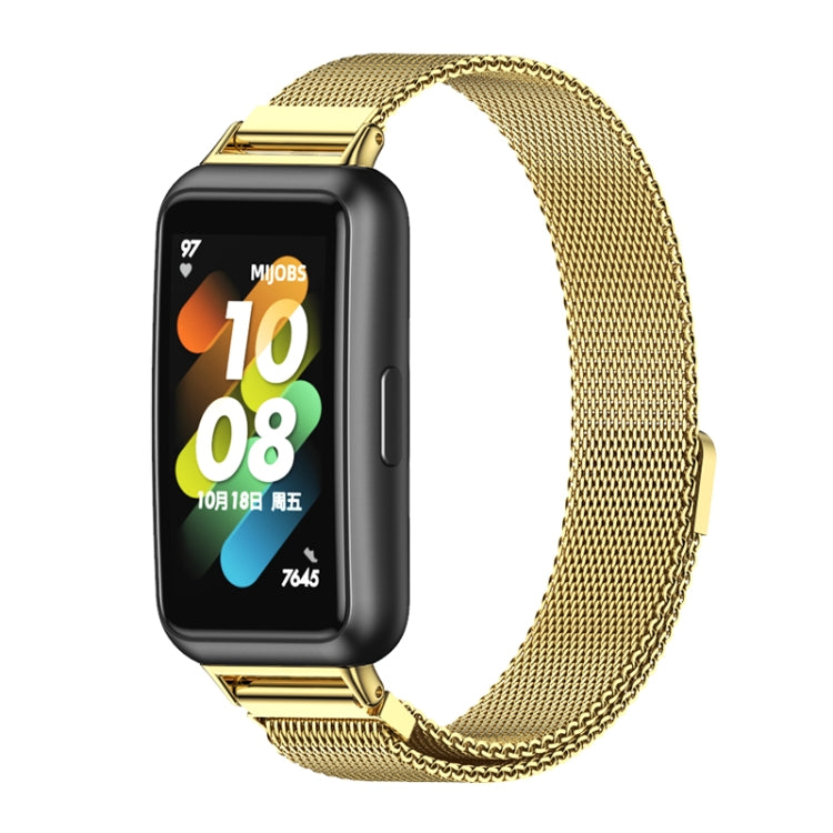 For Huawei Band 7 / 7 NFC MIJOBS Milan Magnetic Stainless Steel Watch Band(Gold) - Watch Bands by MIJOBS | Online Shopping South Africa | PMC TechLife | Buy Now Pay Later Mobicred