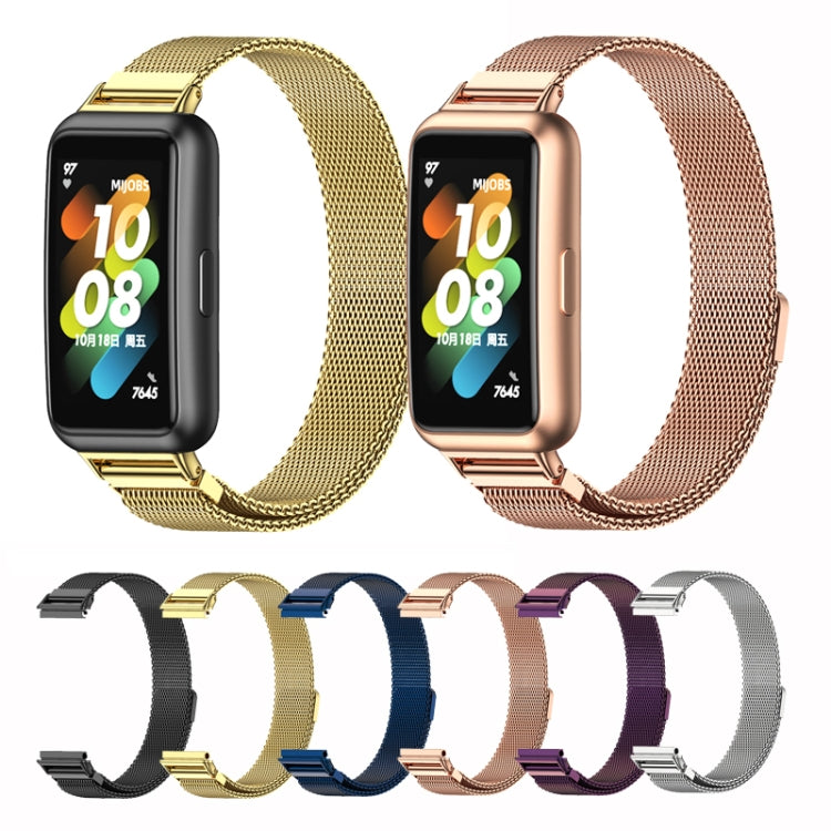 For Huawei Band 7 / 7 NFC MIJOBS Milan Magnetic Stainless Steel Watch Band(Gold) - Watch Bands by MIJOBS | Online Shopping South Africa | PMC TechLife | Buy Now Pay Later Mobicred