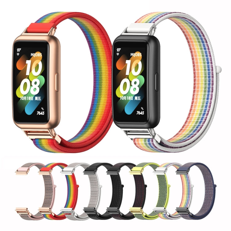 For Huawei Band 7 / 7 NFC Mijobs Breathable Nylon Watch Band(Bright Gold) - Watch Bands by MIJOBS | Online Shopping South Africa | PMC TechLife | Buy Now Pay Later Mobicred