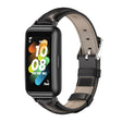 For Huawei Band 7 / 7 NFC MIJOBS Cowhide Leather Watch Band(Bamboo Joint Black) - Watch Bands by MIJOBS