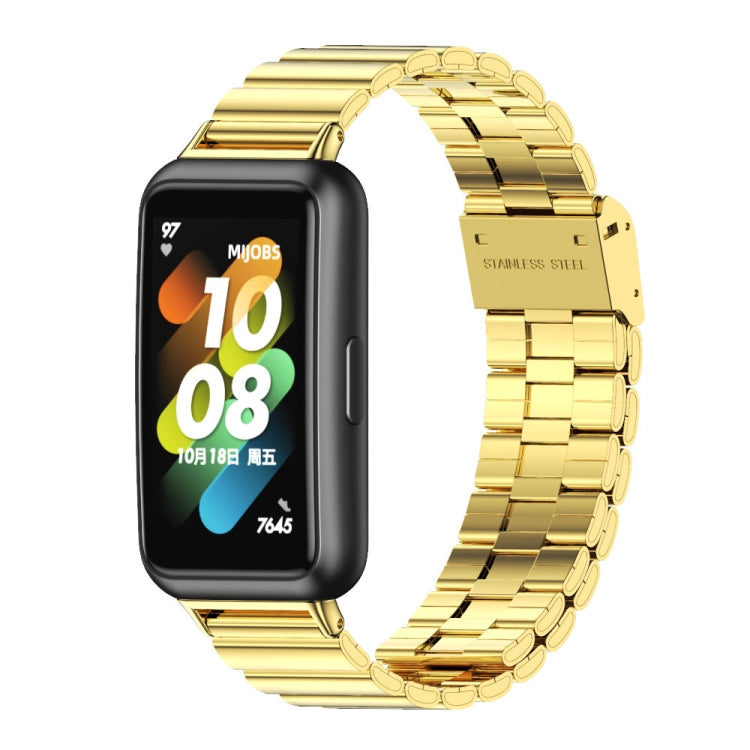 For Huawei Band 7 / 7 NFC Mijobs Bamboo Stainless Steel Metal Buckle Watch Band(Gold) - Watch Bands by MIJOBS | Online Shopping South Africa | PMC TechLife | Buy Now Pay Later Mobicred