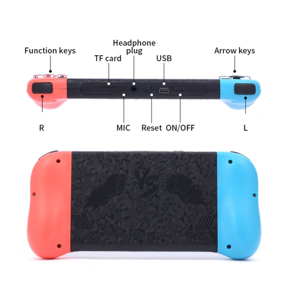 X50 5.1 inch Screen Handheld Retro Game Console 8G Memory with 6000+ Games(Black)