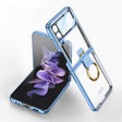 For Samsung Galaxy Z Flip4 GKK Integrated Electroplating Phone Case with Ring(Blue) - free shipping - PMC TechLife - Order now!
