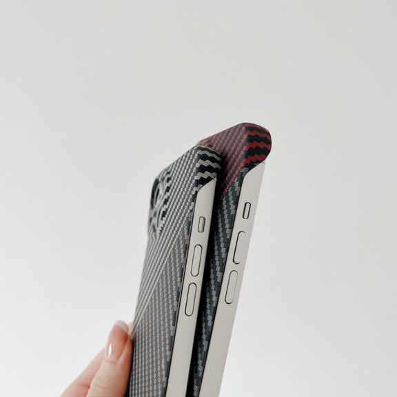 For iPhone 13 Carbon Fiber Texture PC Phone Case(Black)