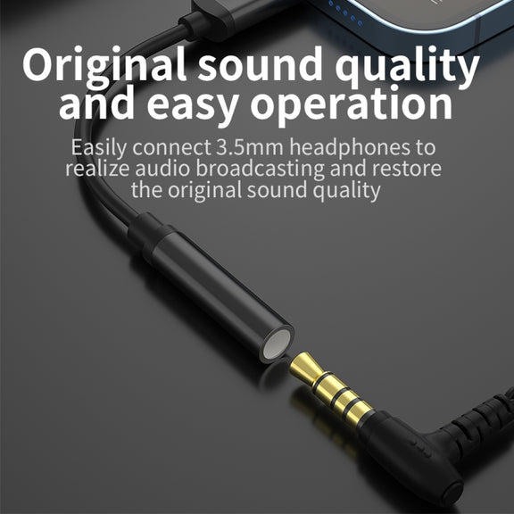 CVJ CM1 8 Pin Male to 3.5mm Female Earphone Audio Adapter(Black)