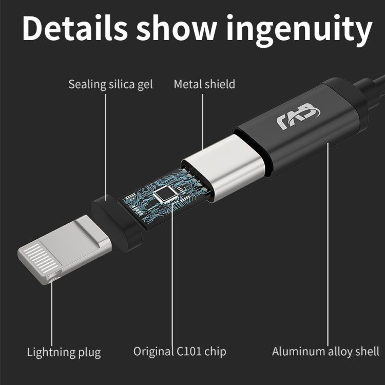 CVJ CM1 8 Pin Male to 3.5mm Female Earphone Audio Adapter(Silver) - free shipping - PMC Jewellery - Order now!